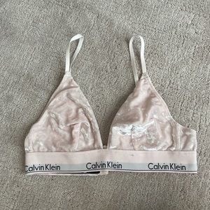 Calvin Klein bralette, light pink velvet